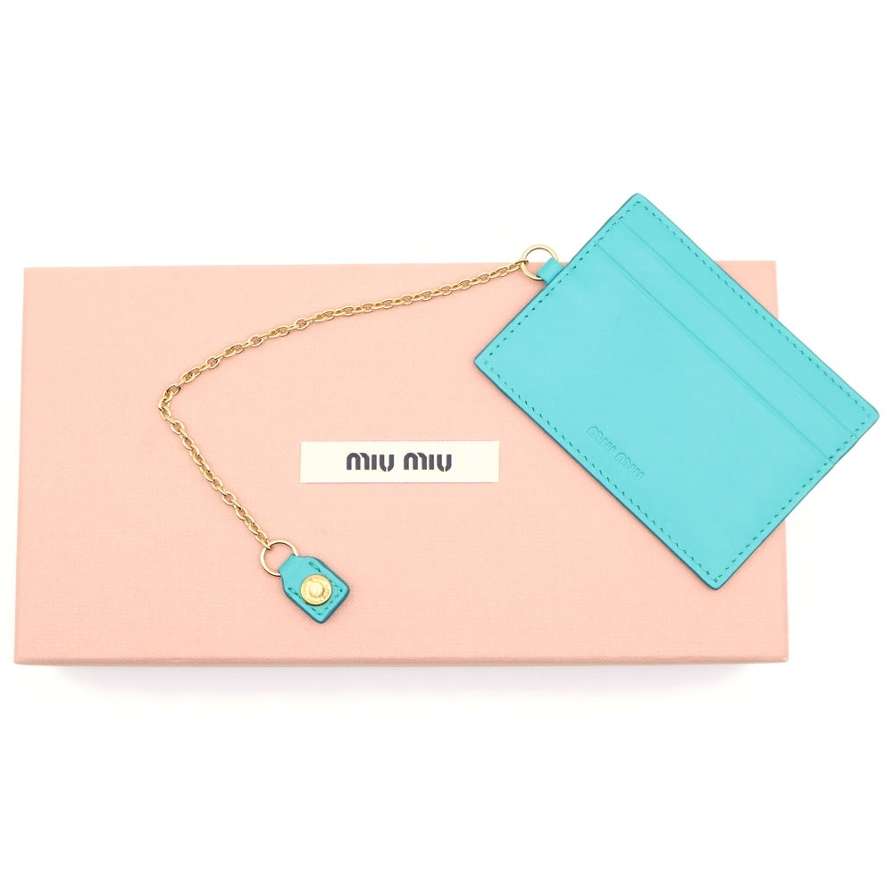 未使用品 ミュウミュウ デニム ローファー ビジュー チェーン ブルー 23.5 TOD'S（トッズ） MIUMIU ミュウミュウ ローファー 5D866D 011