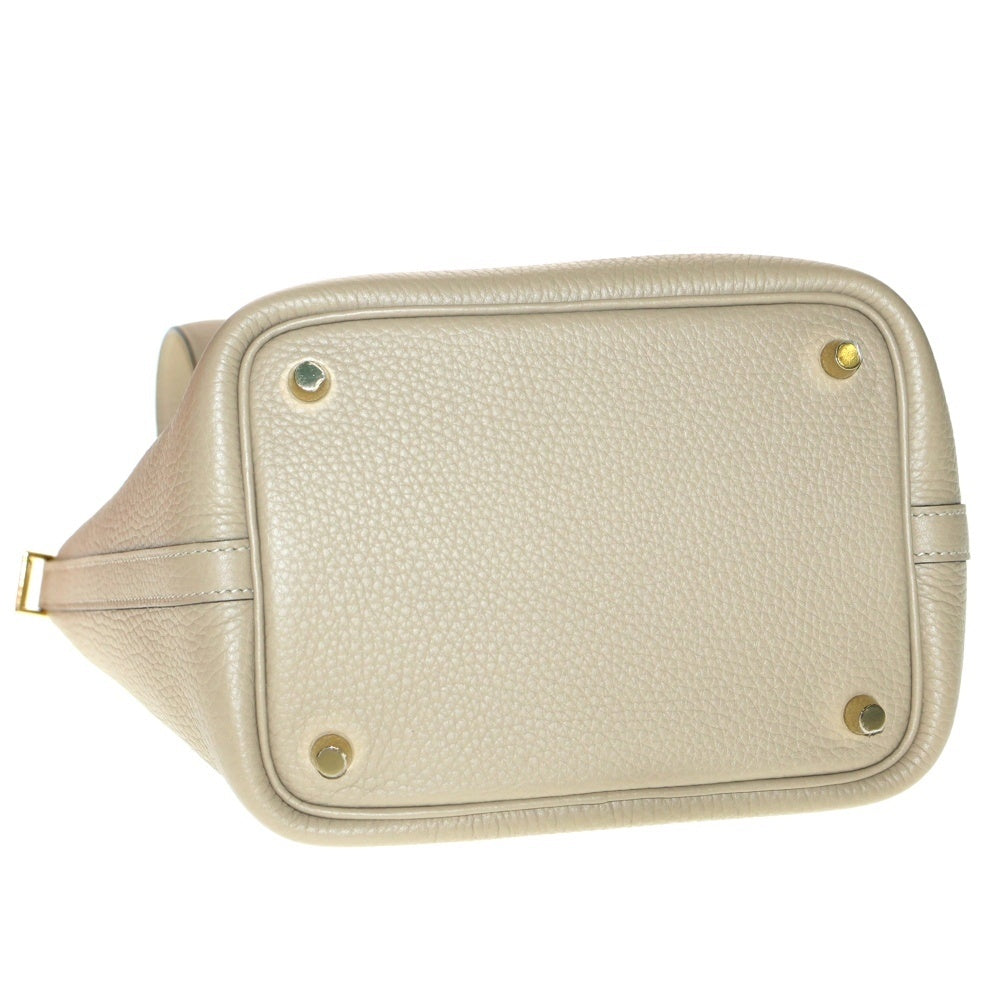 HERMES(エルメス) ピコタンロックPM トリヨンクレマンス トレンチ GD金具 レザーハンドバッグ ベージュ K刻印