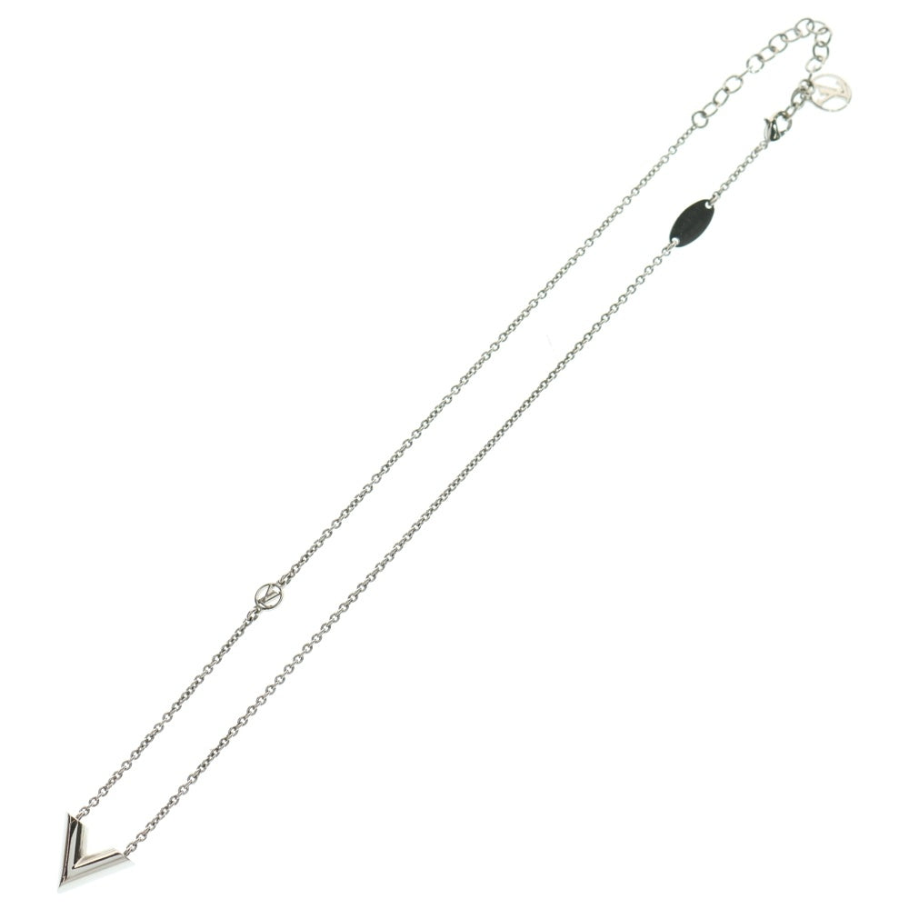 LOUIS VUITTON(ルイヴィトン) エセンシャルV ロゴ ペンダント チェーン ネックレス シルバー M63197