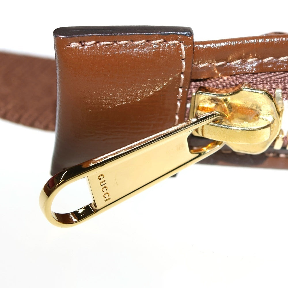 GUCCI(グッチ) GGスプリーム メッセンジャーバッグ ショルダーバッグ ブラウン×ベージュ ゴールド金具 レザー×PVC 681021