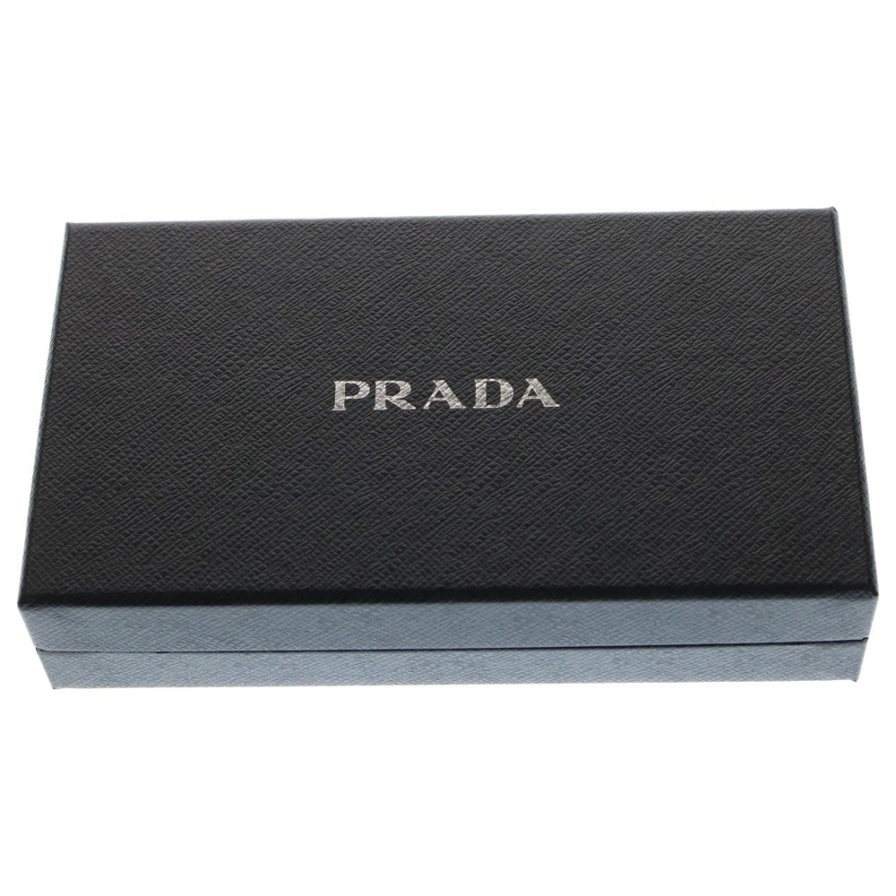 PRADA(プラダ) サフィアーノレザー ロゴプレート ロングウォレット 二つ折り長財布 ゴールド金具 ブラック 1MH132