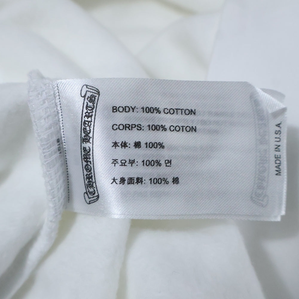 CHROME HEARTS(クロムハーツ) LOVE YOU CREW SWTSHRT 袖フローラルクロスハート ラブユー ネックプリント クルーネック プルオーバースウェットトレーナー ホワイト