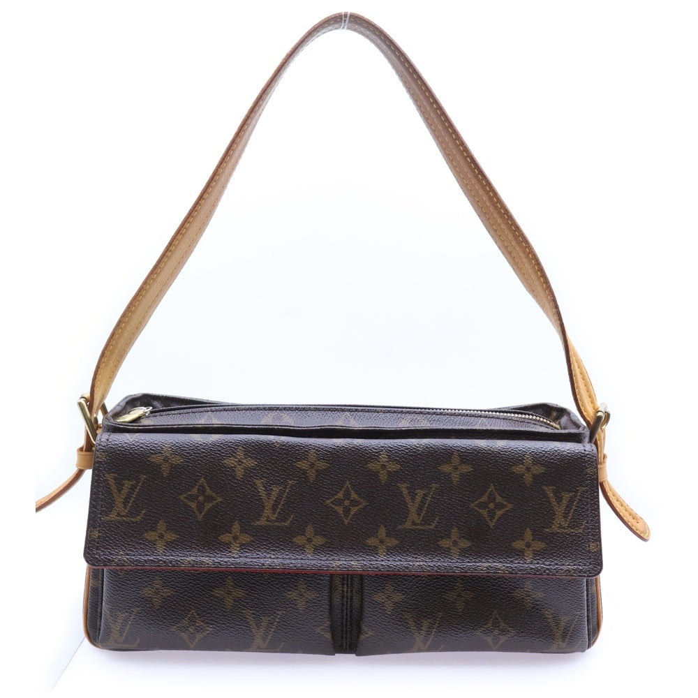 LOUIS VUITTON(ルイヴィトン) モノグラム ヴィバ シテMM ハンドバッグ ワンショルダーバッグ ブラウン レザー×PVC M51164 ゴールド金具