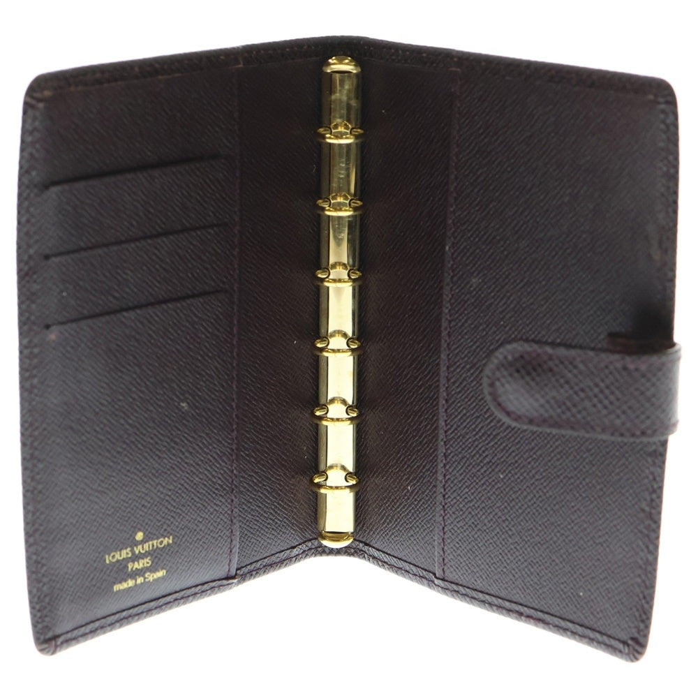 LOUIS VUITTON(ルイヴィトン) タイガ アジェンダMM グリズリ ブックカバー バインダー 手帳カバー ワインレッド ボルドー レザー R20413 ゴールド金具