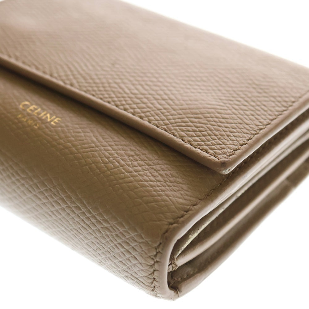 セリーヌ　三つ折り財布　スモールトリフォールドウォレット　ベージュ　レザー CELINE(セリーヌ) スモールトリフォールド 三つ折り財布 コンパクト