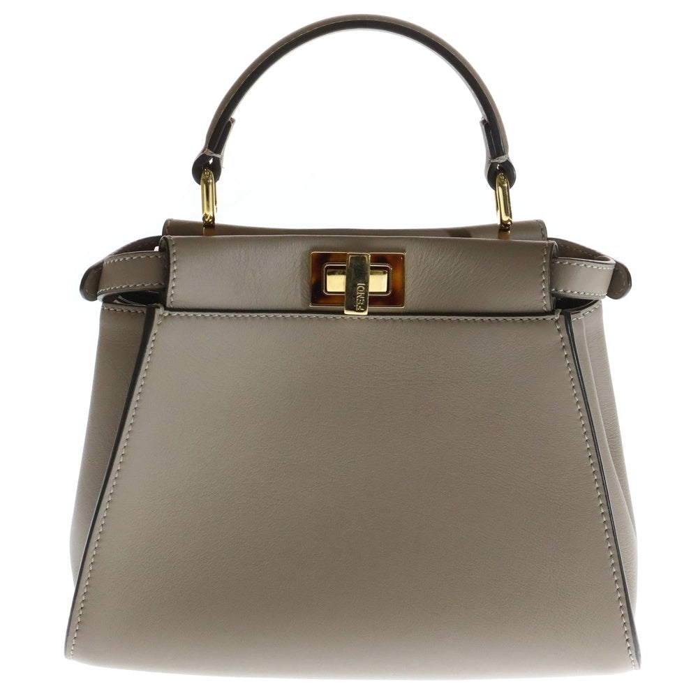 FENDI(フェンディ) ピーカブー ミニ ハンドバッグ ベージュ カーフレザー 8BN244AF2JF0E65 ゴールド金具