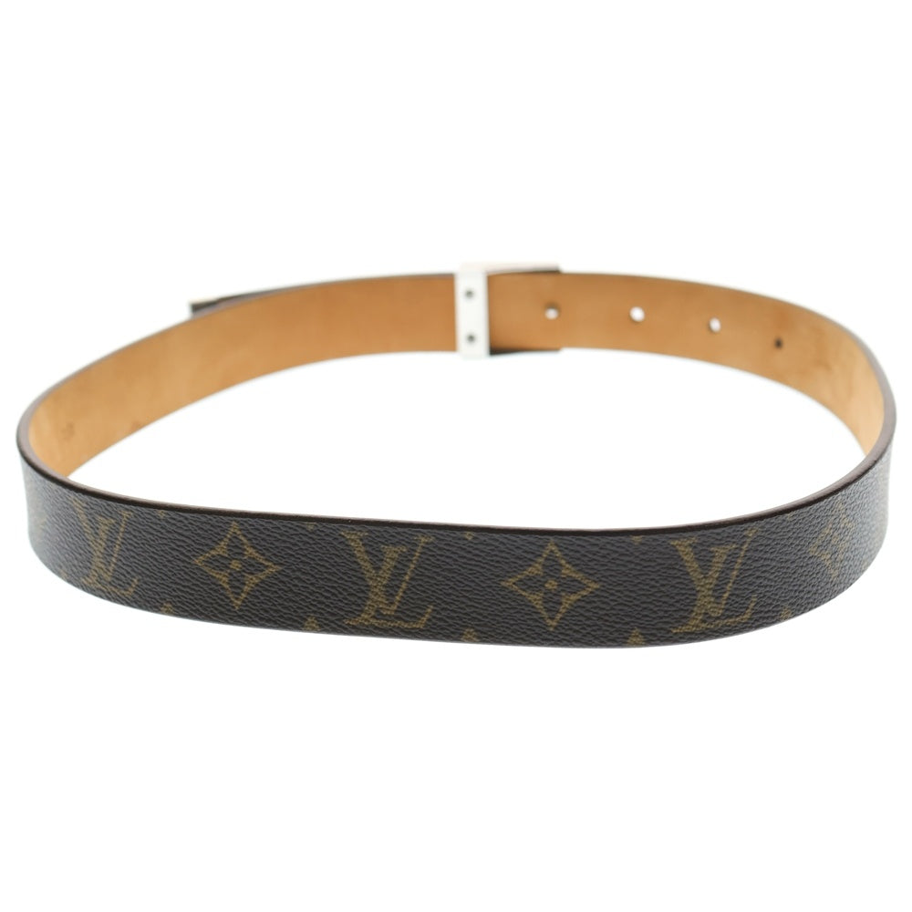 LOUIS VUITTON(ルイヴィトン) モノグラム サンチュール キャレ ベルト ブラウン PVC レザー M6801 シルバー金具