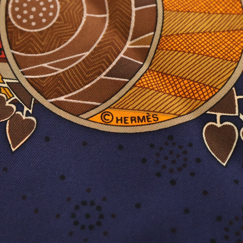 HERMES(エルメス) カレ90 REVE D'AUSTRALiE シルクスカーフ レッド×ネイビー レディース