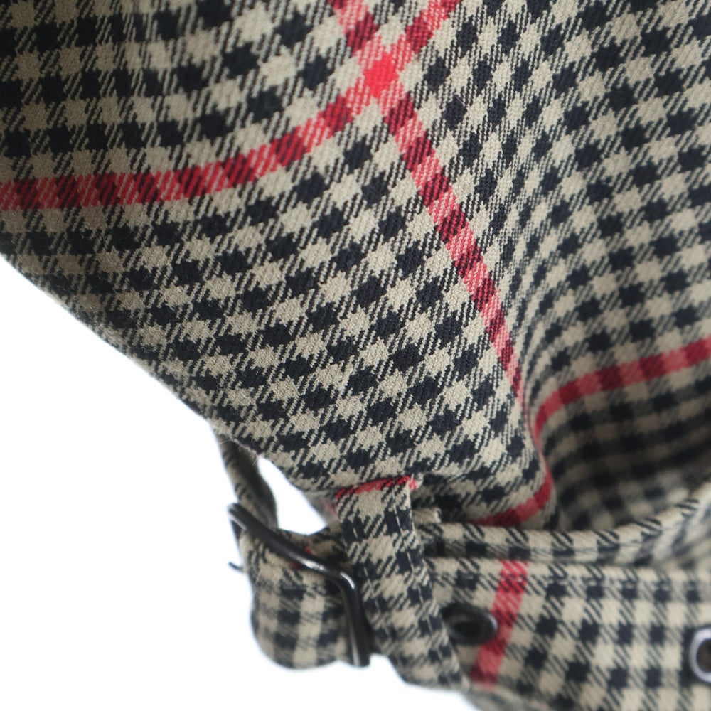 HYKE(ハイク) 21AW PLAID DOUBLE FACE TRENCH COAT ガンクラブチェックベルト付トレンチコート ブラウン 212-17304 022 レディース