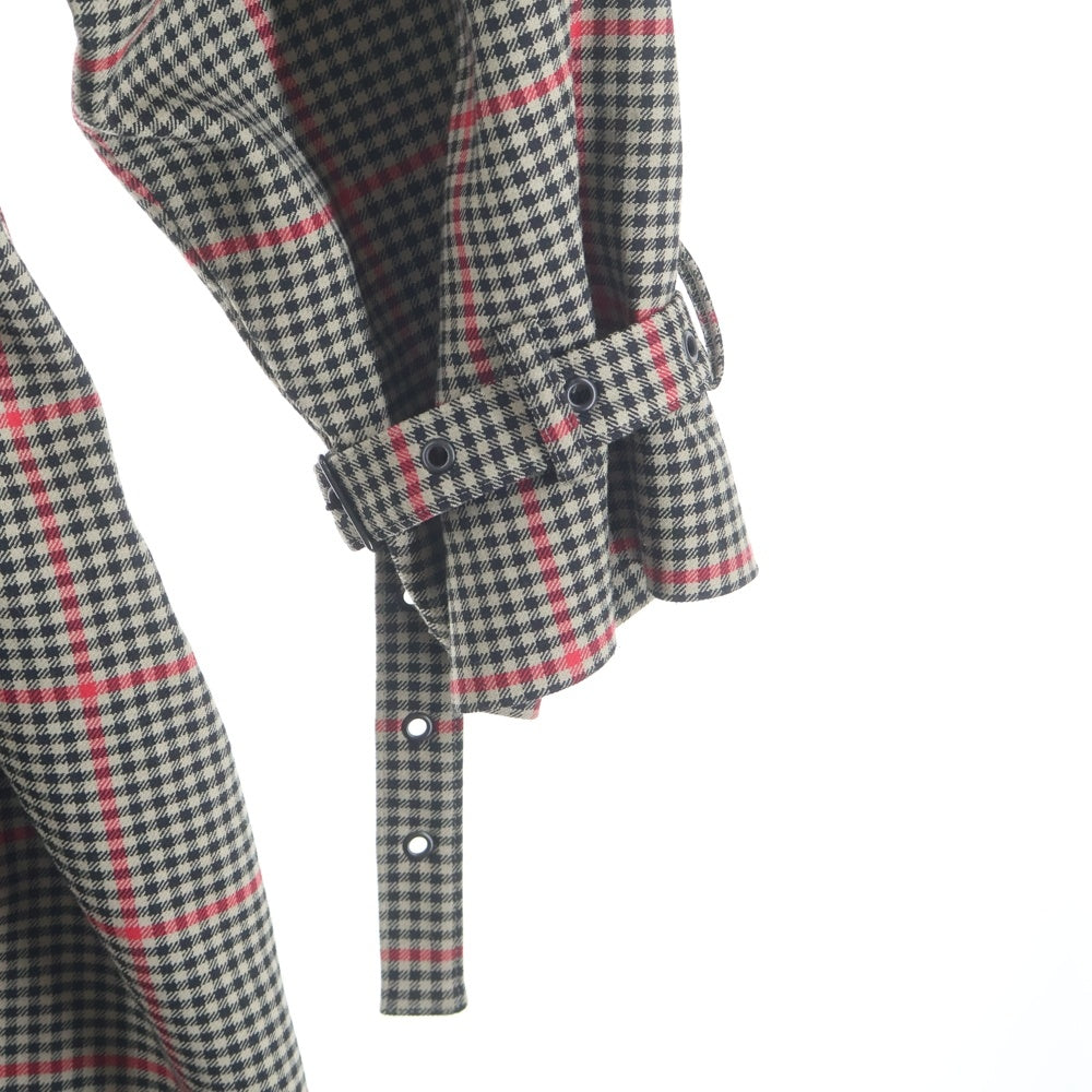 HYKE(ハイク) 21AW PLAID DOUBLE FACE TRENCH COAT ガンクラブチェックベルト付トレンチコート ブラウン 212-17304 022 レディース