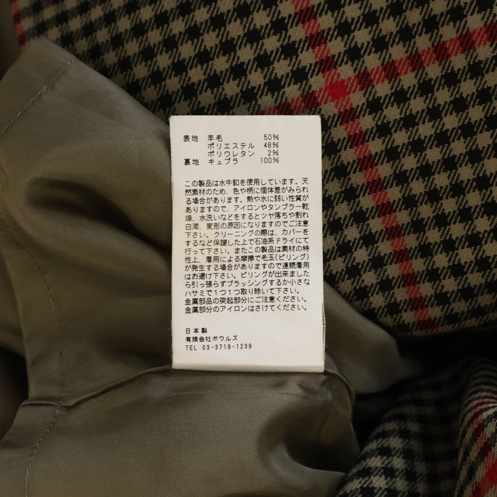 HYKE(ハイク) 21AW PLAID DOUBLE FACE TRENCH COAT ガンクラブチェックベルト付トレンチコート ブラウン 212-17304 022 レディース