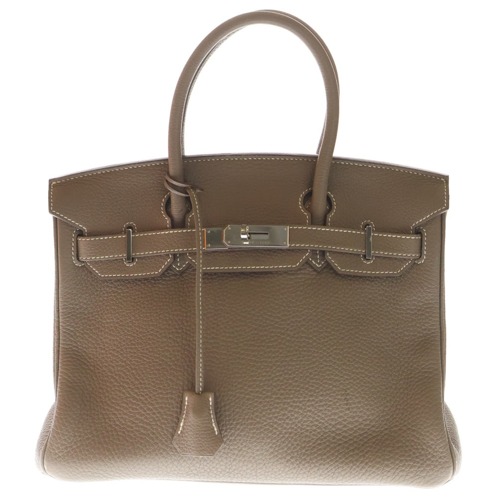 HERMES(エルメス) バーキン30 トゴ レザー エトゥープ ハンドバッグ シルバー金具 ベージュ □O刻印 レディース