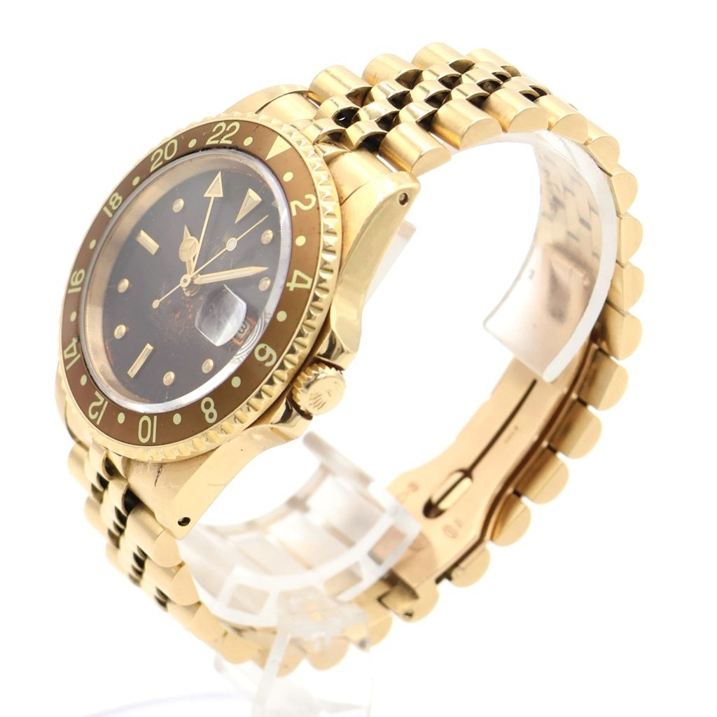 ROLEX(ロレックス) GMTマスター ブラウン文字盤 フジツボ 自動巻き 腕時計 K18YG イエローゴールド 83番台 16758