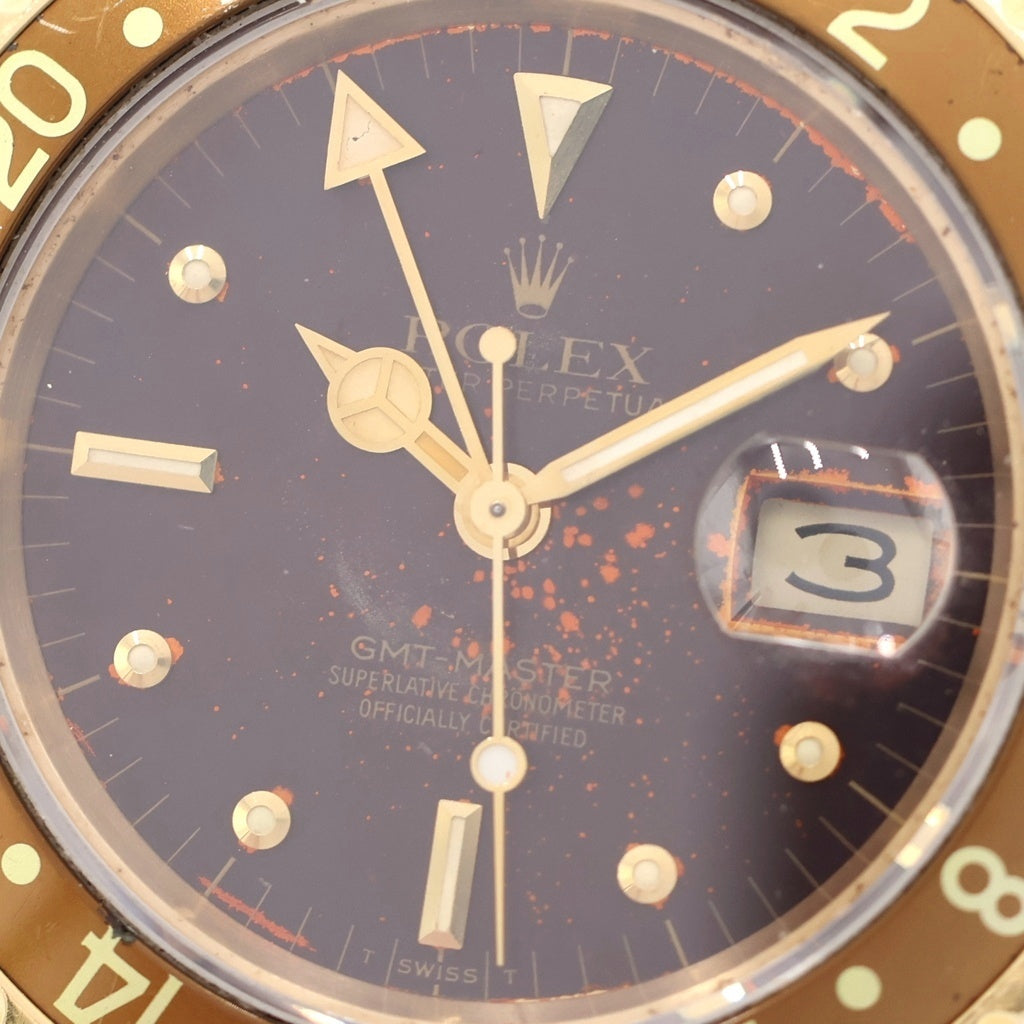 ROLEX(ロレックス) GMTマスター ブラウン文字盤 フジツボ 自動巻き 腕時計 K18YG イエローゴールド 83番台 16758
