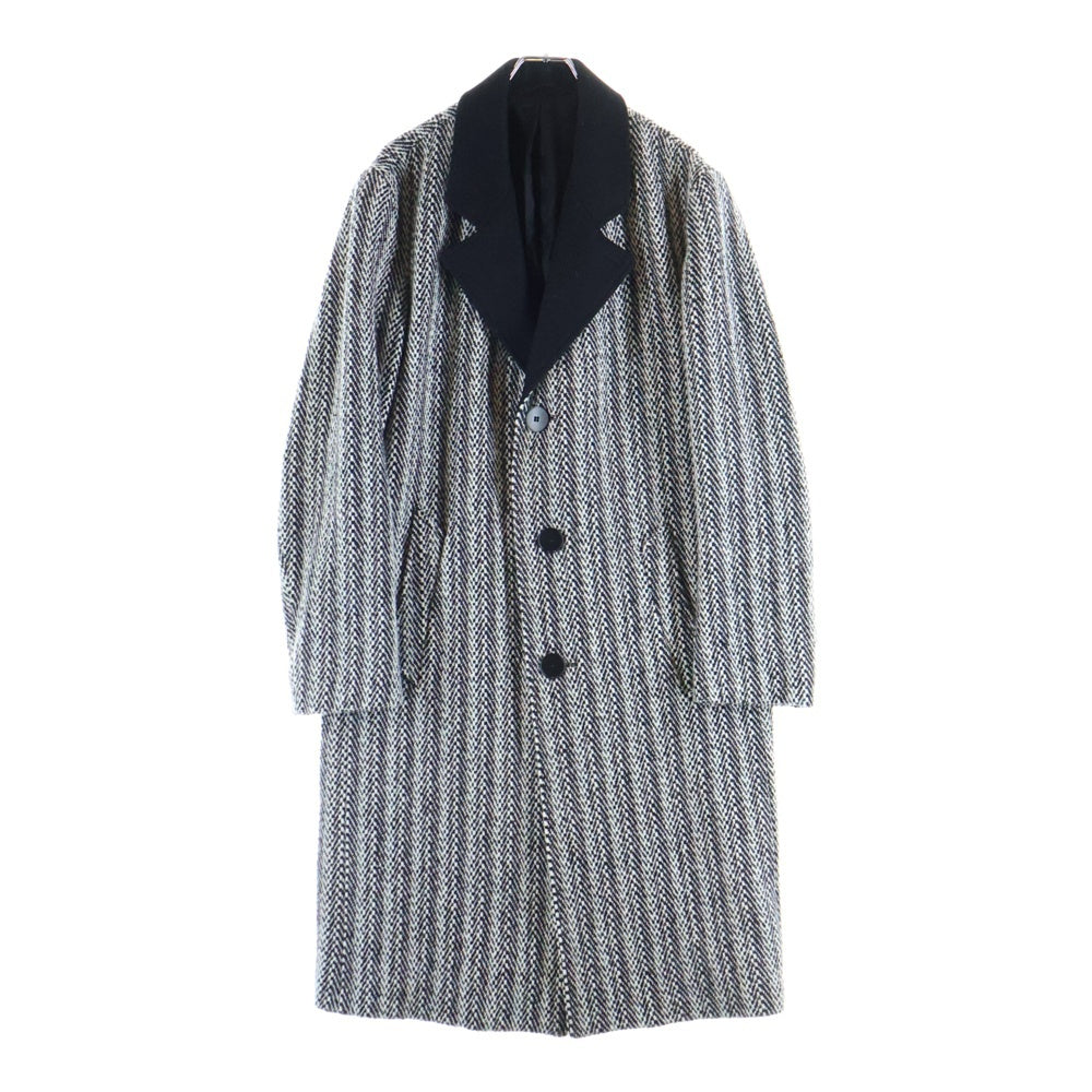 agnes b.(アニエスベー) WOOL COAT ウール チェスターコート アウター MZ13TCA7 ブラック/ホワイト