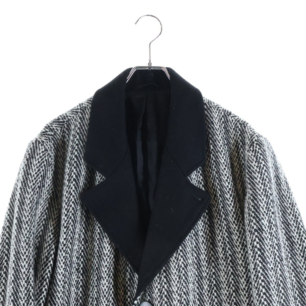 agnes b.(アニエスベー) WOOL COAT ウール チェスターコート アウター MZ13TCA7 ブラック/ホワイト