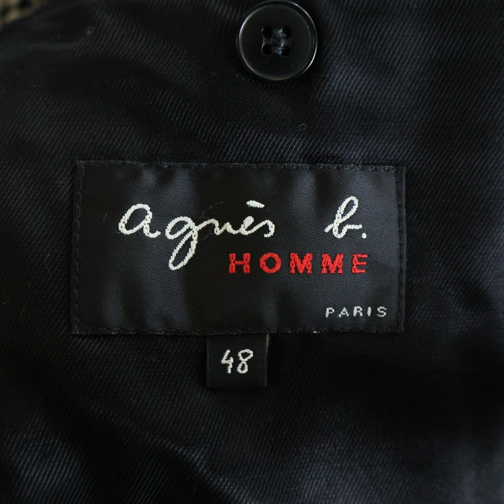 agnes b.(アニエスベー) WOOL COAT ウール チェスターコート アウター MZ13TCA7 ブラック/ホワイト