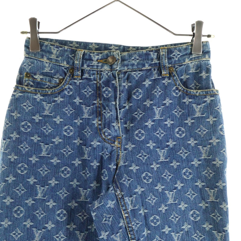 LOUIS VUITTON(ルイヴィトン) モノグラム クロップドデニムパンツ ジーンズ インディゴ レディース