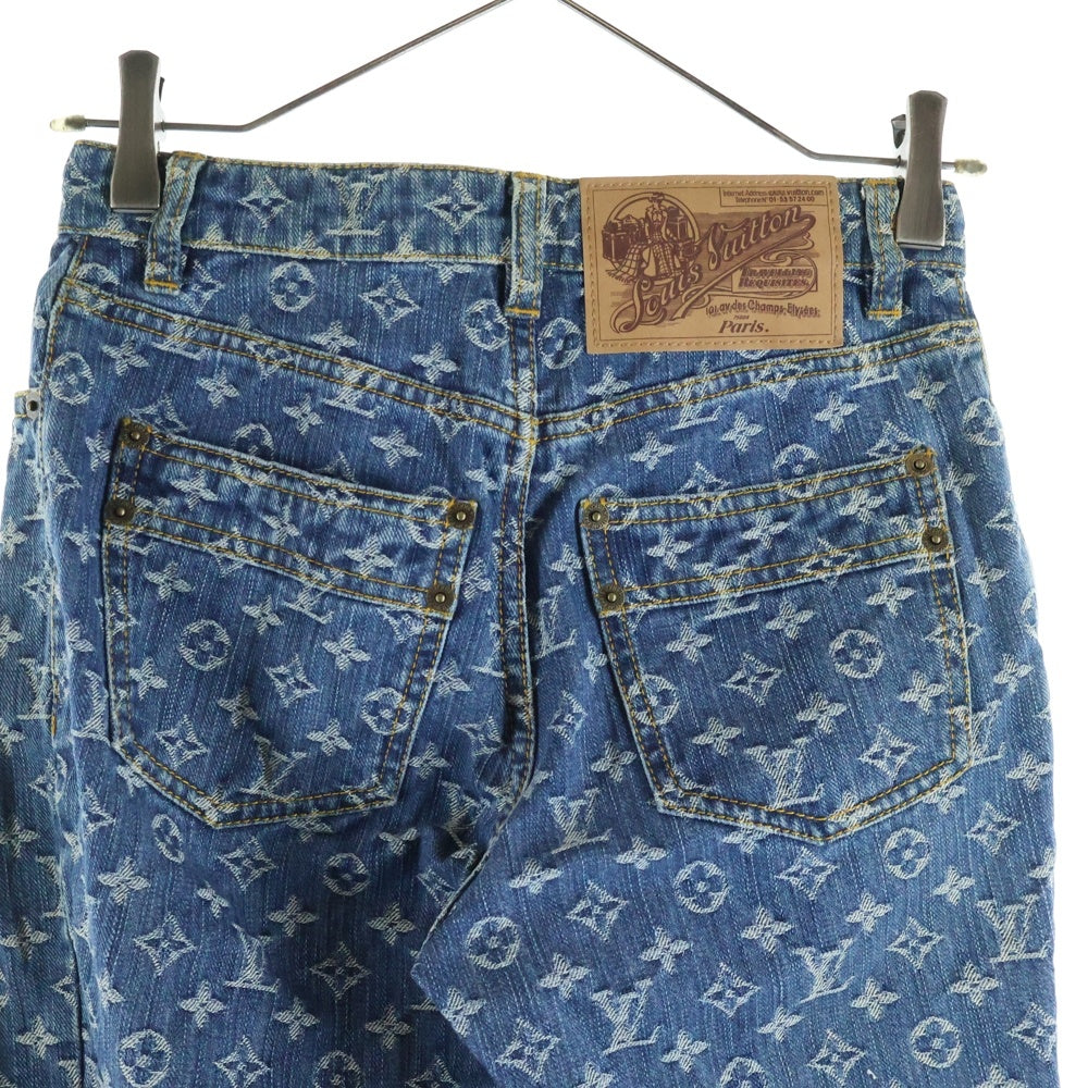 美品✨ LOUIS VUITTON クロップド デニム パンツ ロゴ 刺繍 希少 LOUIS VUITTON(ルイヴィトン) モノグラム クロップドデニムパンツ