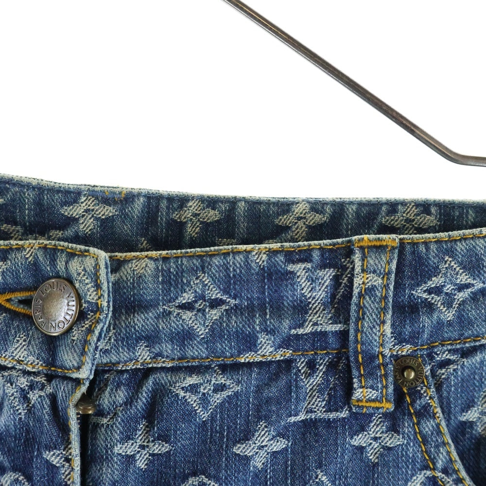LOUIS VUITTON(ルイヴィトン) モノグラム クロップドデニムパンツ ジーンズ インディゴ レディース