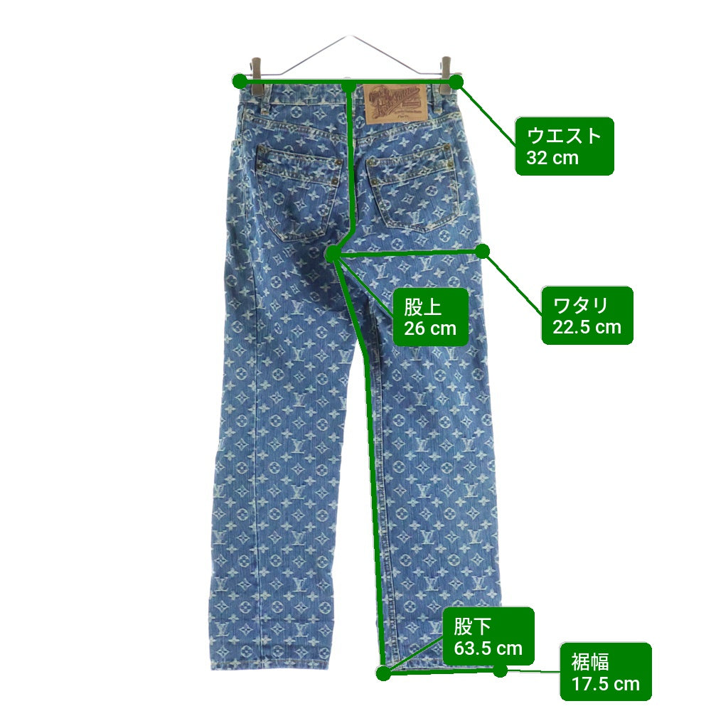 LOUIS VUITTON(ルイヴィトン) モノグラム クロップドデニムパンツ ジーンズ インディゴ レディース