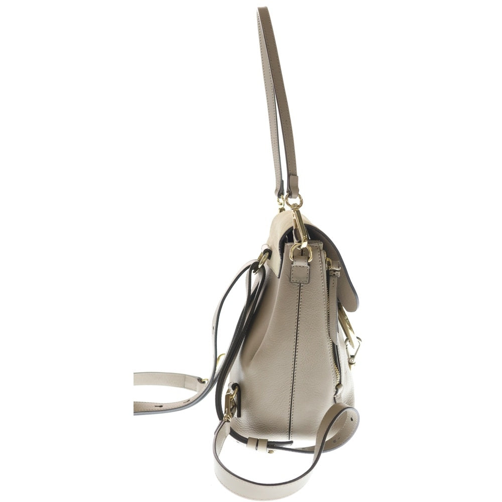 Chloe(クロエ) フェイレザー リュックサック バックパック グレー ベージュ レザー 01185765ー5 ゴールド金具 レディース