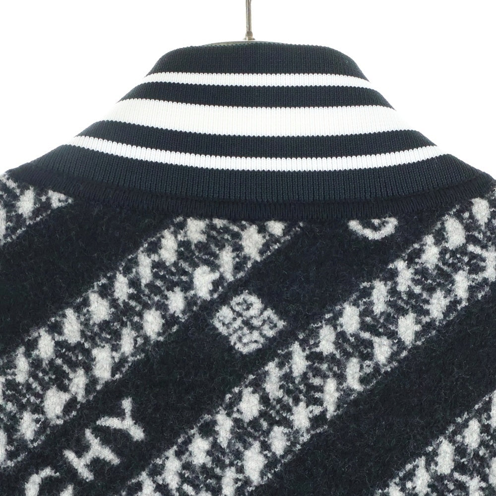 GIVENCHY(ジバンシィ) ロゴインターシャ ニット切り替え ボンバージャケット ブラック BM00MN40BG
