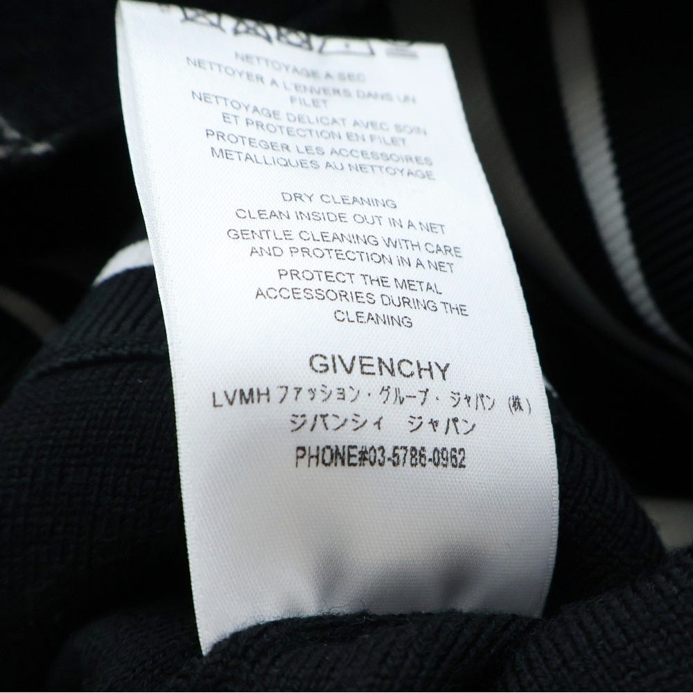 GIVENCHY(ジバンシィ) ロゴインターシャ ニット切り替え ボンバージャケット ブラック BM00MN40BG