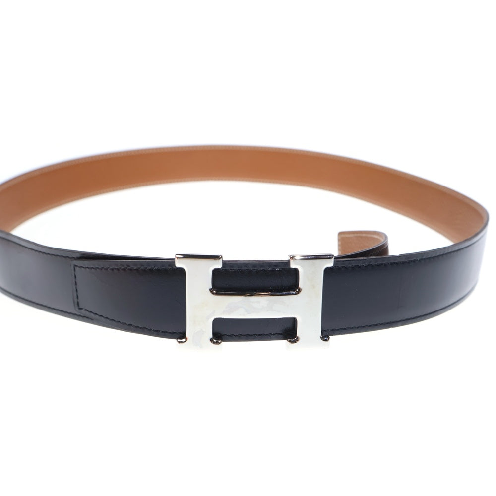 HERMES(エルメス) コンスタンス Hベルト ノワール×ブラウン トゴ シルバー金具 □P刻印 レディース