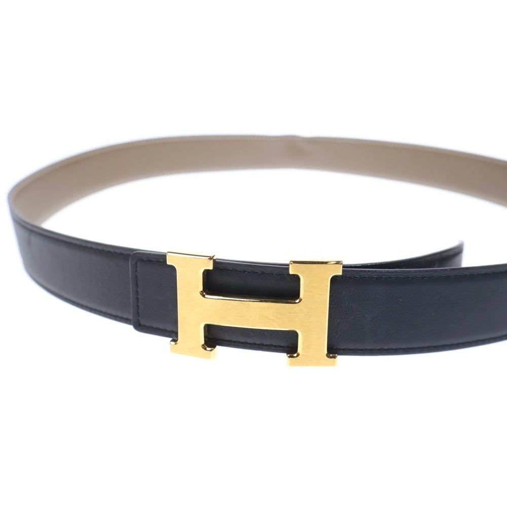 HERMES(エルメス) コンスタンス Hベルト ノワール×ブラウン トゴ ゴールド金具 T刻印 レディース