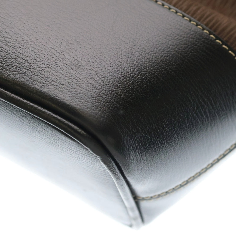 LOEWE(ロエベ) ベラスケス バケットレザーショルダーバッグ ブラウン×ブラック GD金具 レディース
