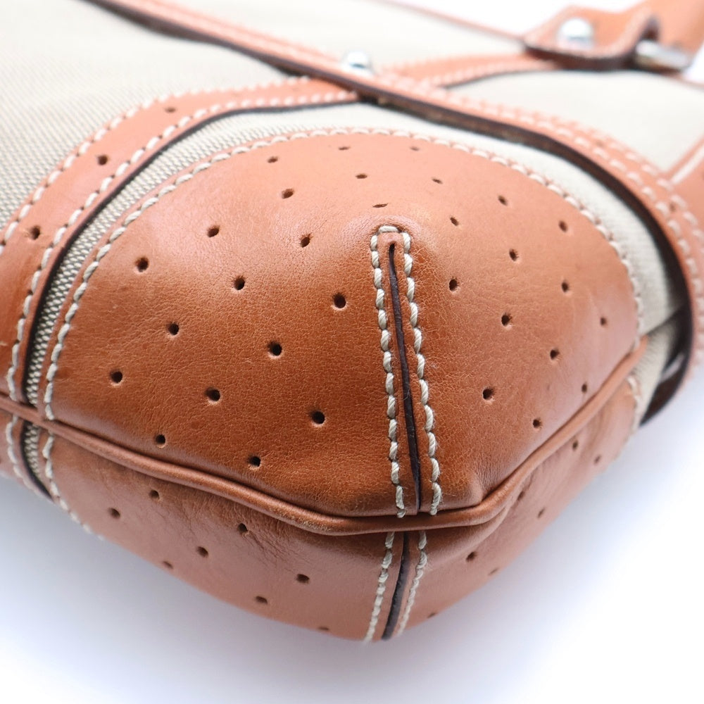 GUCCI(グッチ) GGキャンバス インターロッキングG トートバッグ ハンドバッグ ブラウン キャンバス×レザー 114882 シルバー金具 レディース