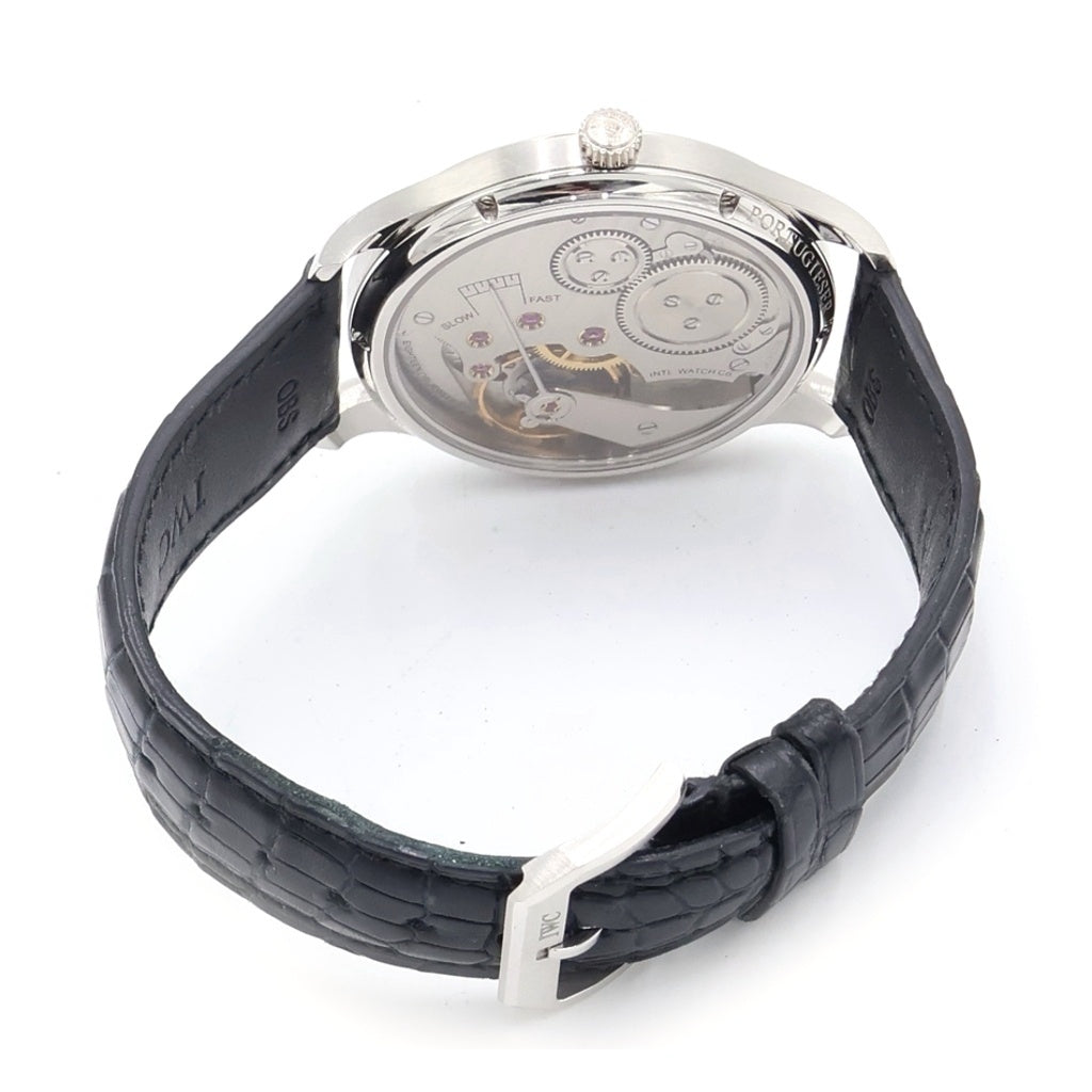 IWC(アイダブリューシー) ポルトギーゼ ハンドワインド ヴィンテージ 8デイズ 白文字盤 レザーベルト 手巻き 腕時計 プラチナ/ブラック IW544505