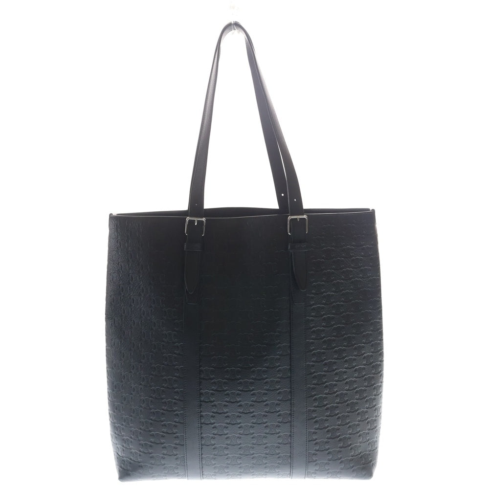 CELINE(セリーヌ) トリオンフ トートバッグ ハンドバッグ ブラック レザー 11374FQU シルバー金具 レディース