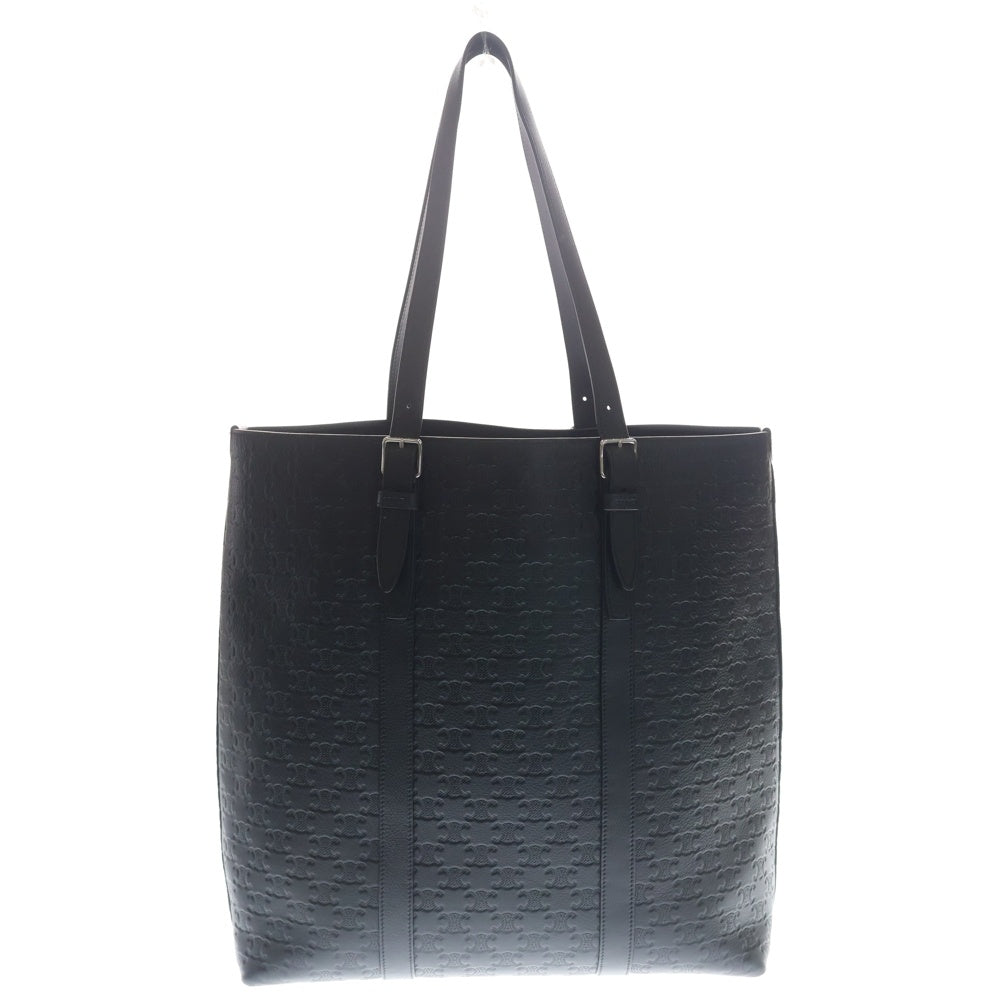 CELINE(セリーヌ) トリオンフ トートバッグ ハンドバッグ ブラック レザー 11374FQU シルバー金具 レディース