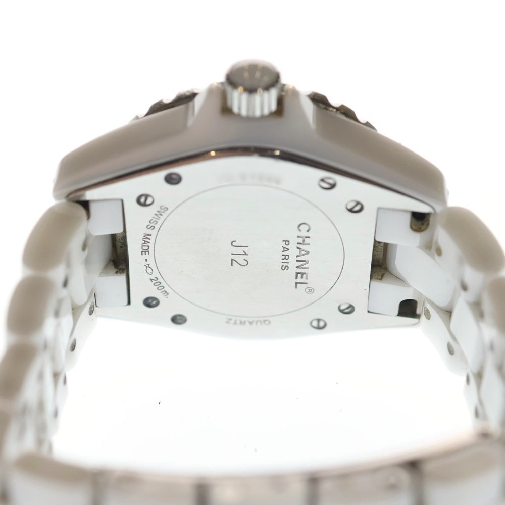 CHANEL(シャネル) J12 白文字盤 セラミック 回転ベゼル クォーツウォッチ 腕時計 ホワイト H0968 レディース