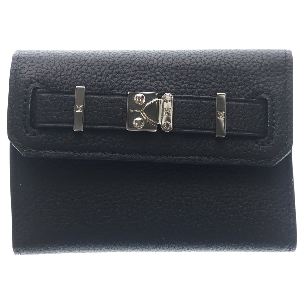 LOUIS VUITTON(ルイヴィトン) ジョルジュ ウォレット ミレジム レザー コンパクトウォレット 三つ折り財布 シルバー金具 ブラック M25965 レディース