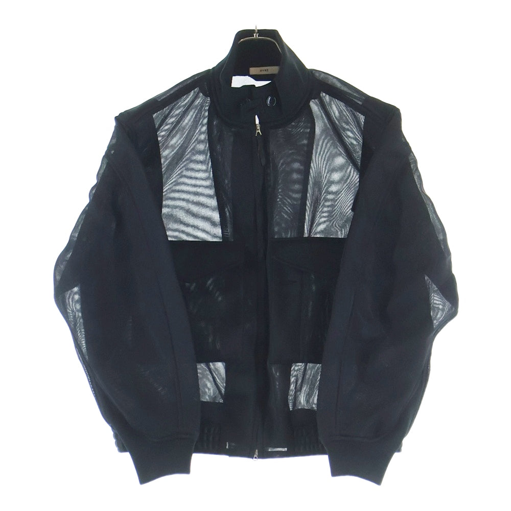HYKE(ハイク) 26SS SHEER WEP JACKET シアー ウェップ ジップアップ ジャケット ブラック レディース 17576