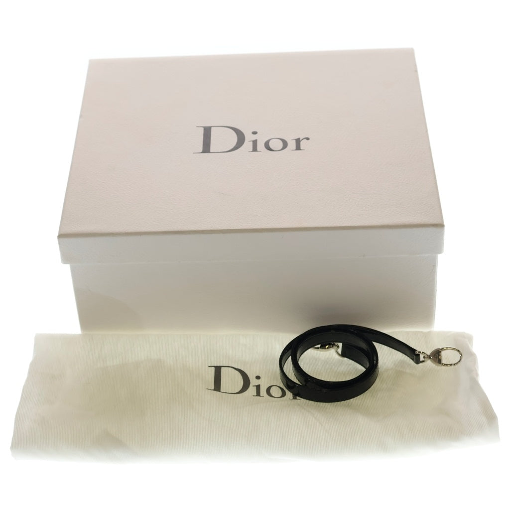 Christian Dior(クリスチャンディオール) レディディオール カナージュ ハンドバッグ 2wayバッグ ショルダーバッグ ブラック パテント レザー シルバー金具 レディース