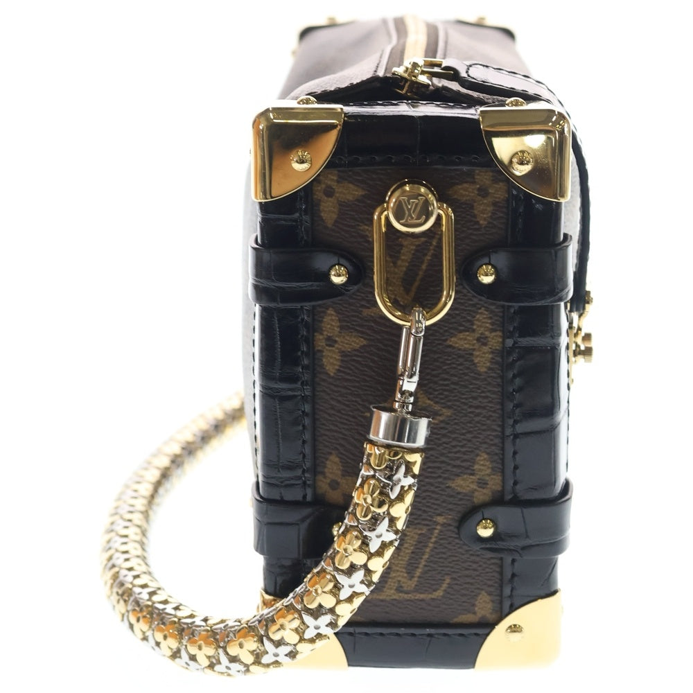 LOUIS VUITTON(ルイヴィトン) サイドトランク モノグラム PVC クロコダイル レザー ショルダーバッグ ブラウン/ブラック N88338 レディース