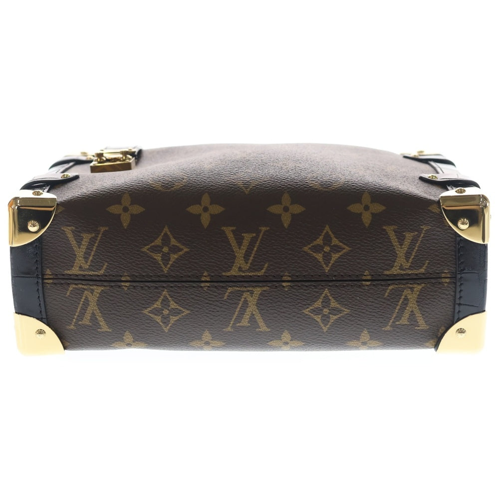 LOUIS VUITTON(ルイヴィトン) サイドトランク モノグラム PVC クロコダイル レザー ショルダーバッグ ブラウン/ブラック N88338 レディース