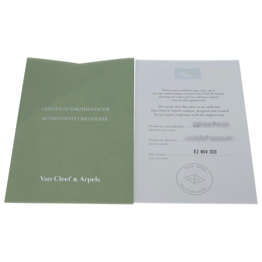 Van Cleef & Arpels(ヴァンクリーフアンドアーペル) アルハンブラ グレーマザーオブパール ネックレス ペンダント チェーン グレー×ピンクゴールド Au750PG 5.1g レディース