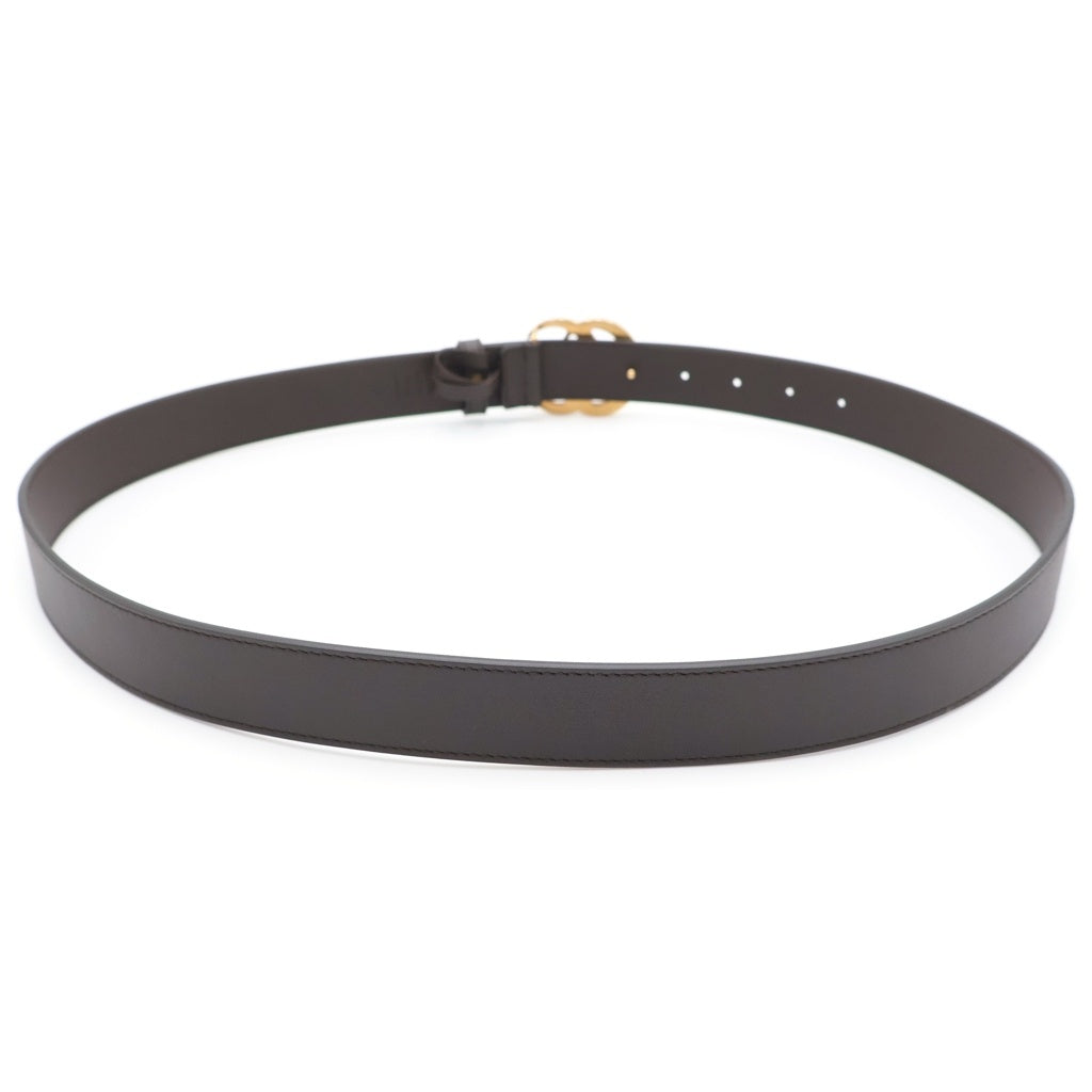GUCCI(グッチ) ダブルG ロゴバックル レザーベルト ゴールド金具 ブラウン 414516 AP00T