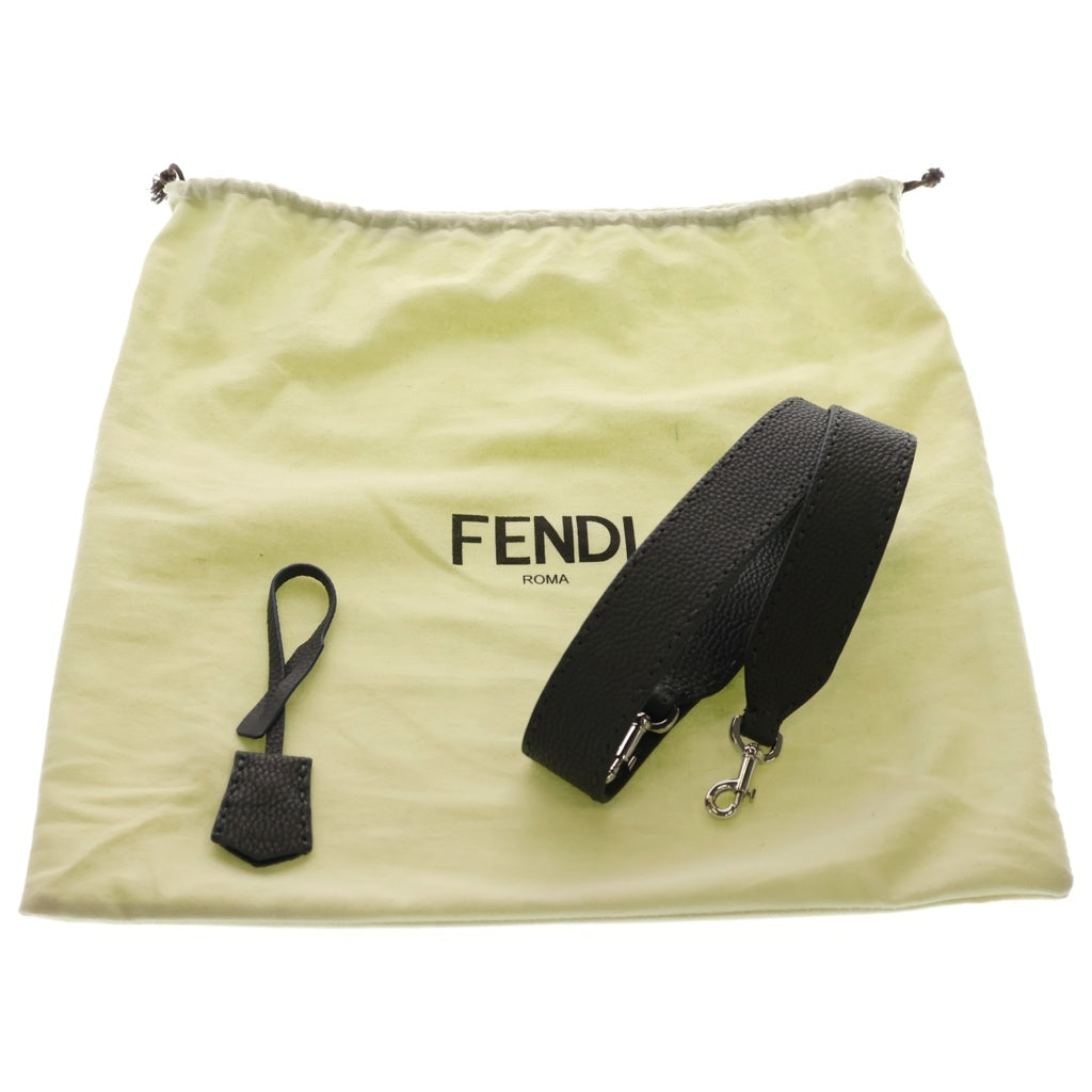 FENDI(フェンディ) セレリア レイ ショルダーバッグ ハンドバッグ グレー レザー シルバー金具 レディース