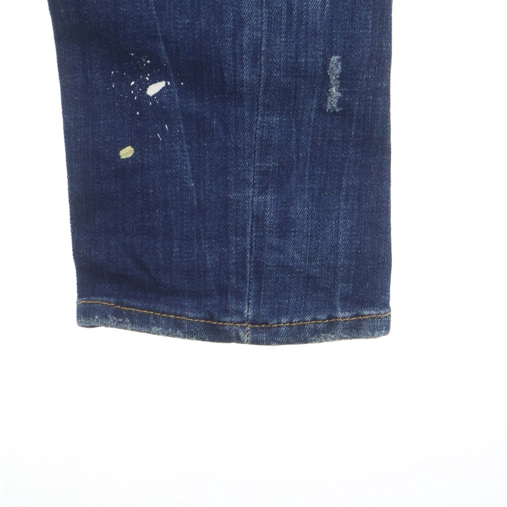 DSQUARED2(ディースクエアード) 17SS SEXY TWIST JEAN セクシーツイストジーン ダメージデニムパンツ レザーロゴ 46 S74LB0082