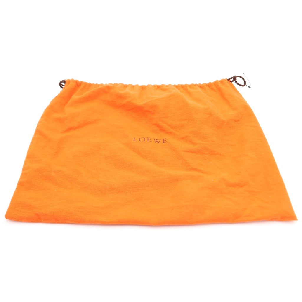 LOEWE(ロエベ) リピートアナグラム ハンドバッグ ボストンバッグ ホワイト×ブラウン PVC×レザー 290510 シルバー金具 レディース