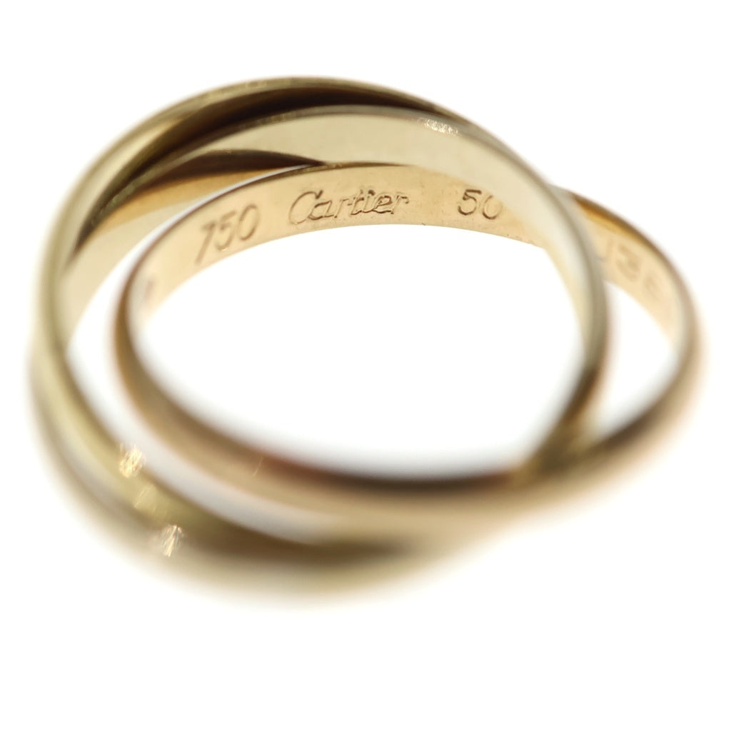 Cartier(カルティエ) トリニティ スモール リング ピンクゴールド/イエローゴールド/ホワイトゴールド 750PG/YG/WG #50 ジュエリー レディース