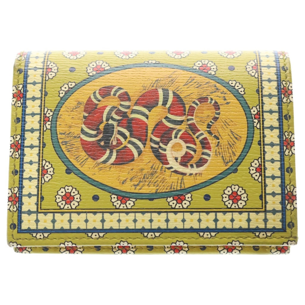 GUCCI(グッチ) ガーデン バット レザー 二つ折り財布 イエロー/マルチカラー レディース