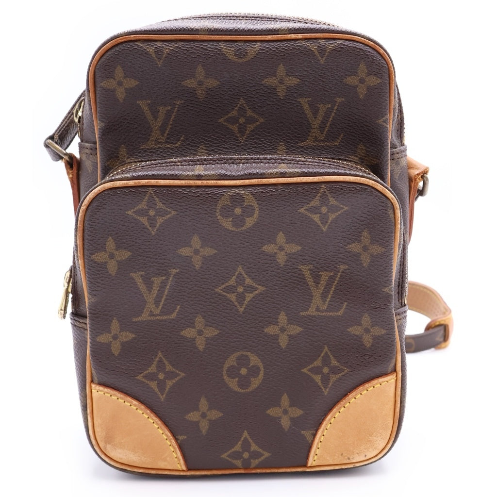 LOUIS VUITTON(ルイヴィトン) モノグラム アマゾン ショルダーバッグ ミニバッグ ブラウン レザー×PVC M45236 ゴールド金具 レディース