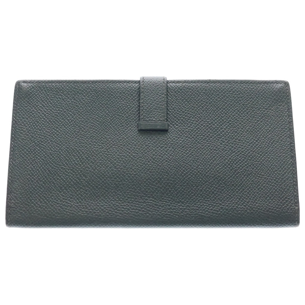 HERMES(エルメス) ベアンスフレ 二つ折り長財布 ロングウォレット カードケース エプソン グレー ヴェールアングレ U刻印 シルバー金具 レディース